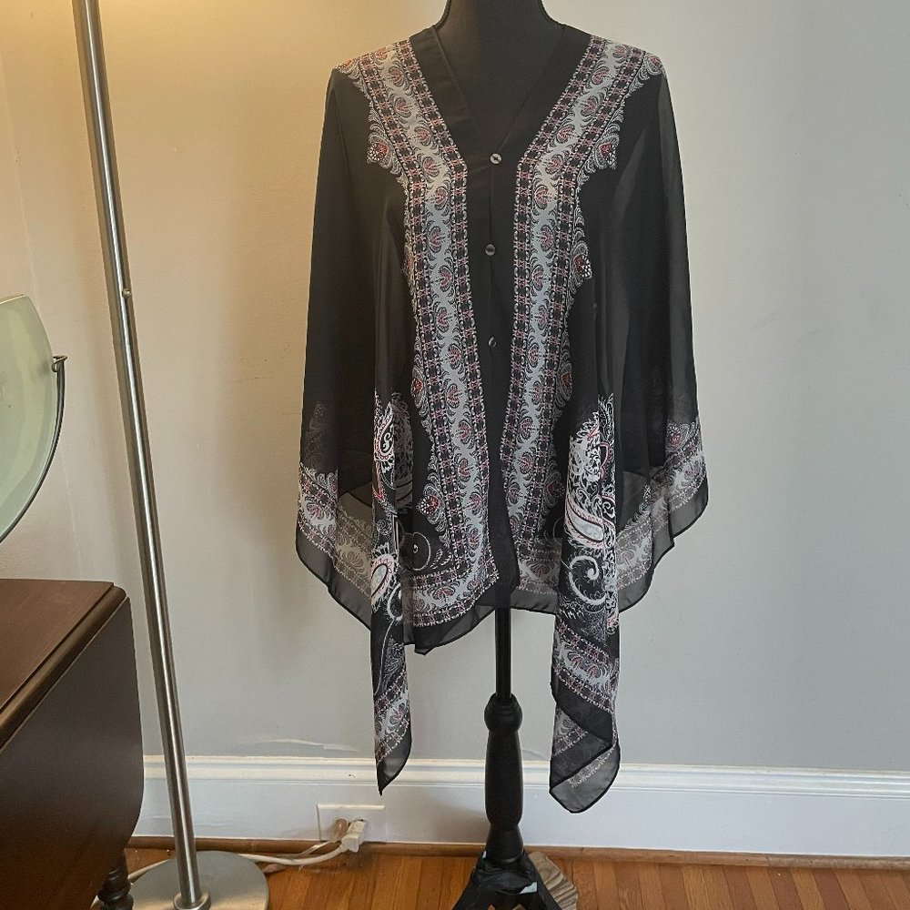 Shear Black Poncho